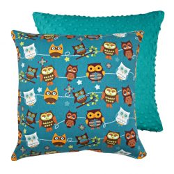 Fata de perna decorativa cu bufnite 40x40cm Hooty Blue