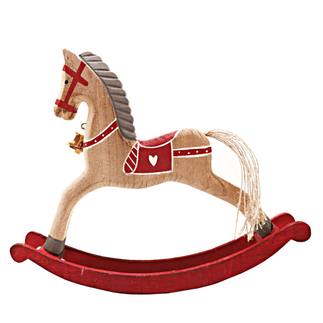 Windswept Healthy food Patch Calut balansoar din lemn Vintage Christmas Horse | LovelyDecor.ro