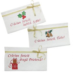 Prosop brodat personalizat Craciun fericit handmade